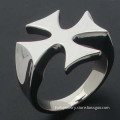 Iron Cross Stainless Steel Wide Band Ring